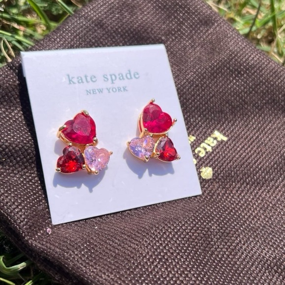 NWOT Kate Ks Spade My Love Cluster Heart Stud Earrings Cubiz Zirconia pa… - Picture 11 of 11